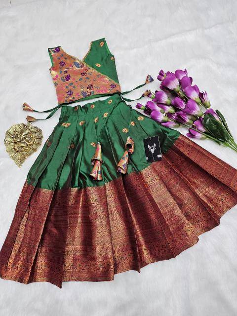 NEW LAUNCING PAITHANI KIDS LEHENGA CHOLI kanjivaram silk Kids wear distributors in Surat